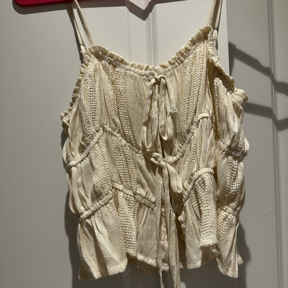 Chic Cream Knit Camisole Top